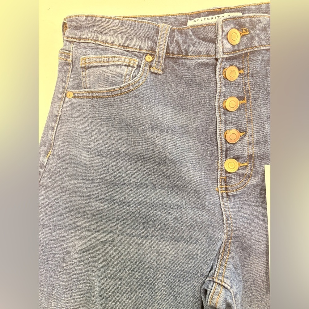 Celebrity Pink Blue Flare Wide Leg Jeans - Picture 8 of 11